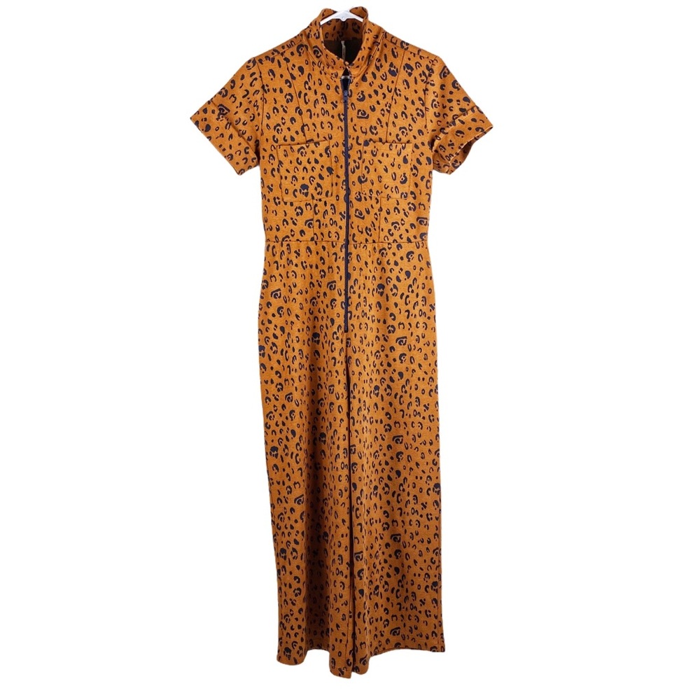 Free people Ellie leopard jumpsuit medium